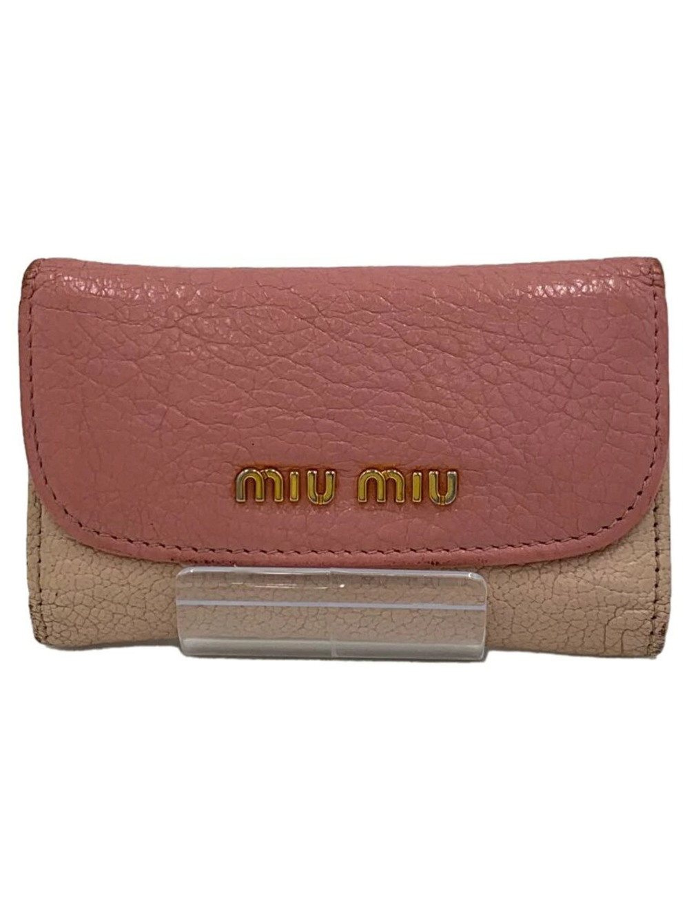Miu Miu Key Case Wallet Leather Pink
